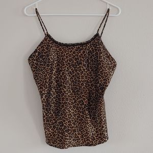 Cheetah print silk tank